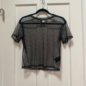 Metallic speckled top